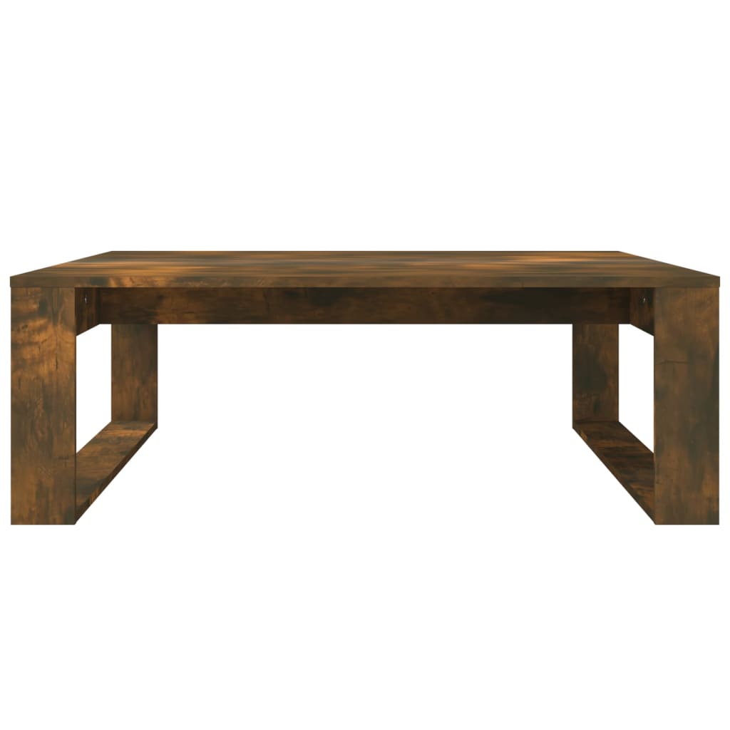 sofabord 100x100x35 cm konstrueret træ røget egetræsfarve