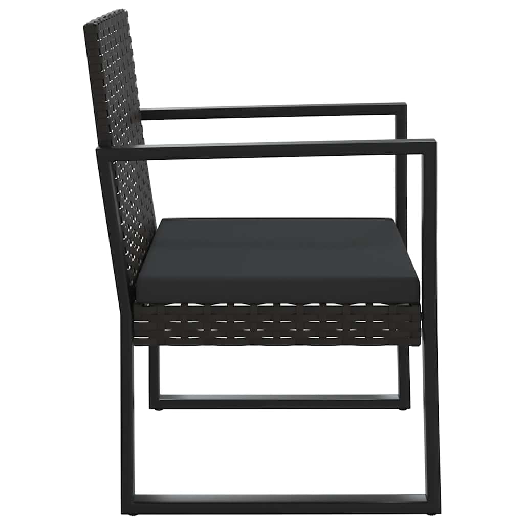 loungesæt til haven 4 dele med hynder polyrattan sort