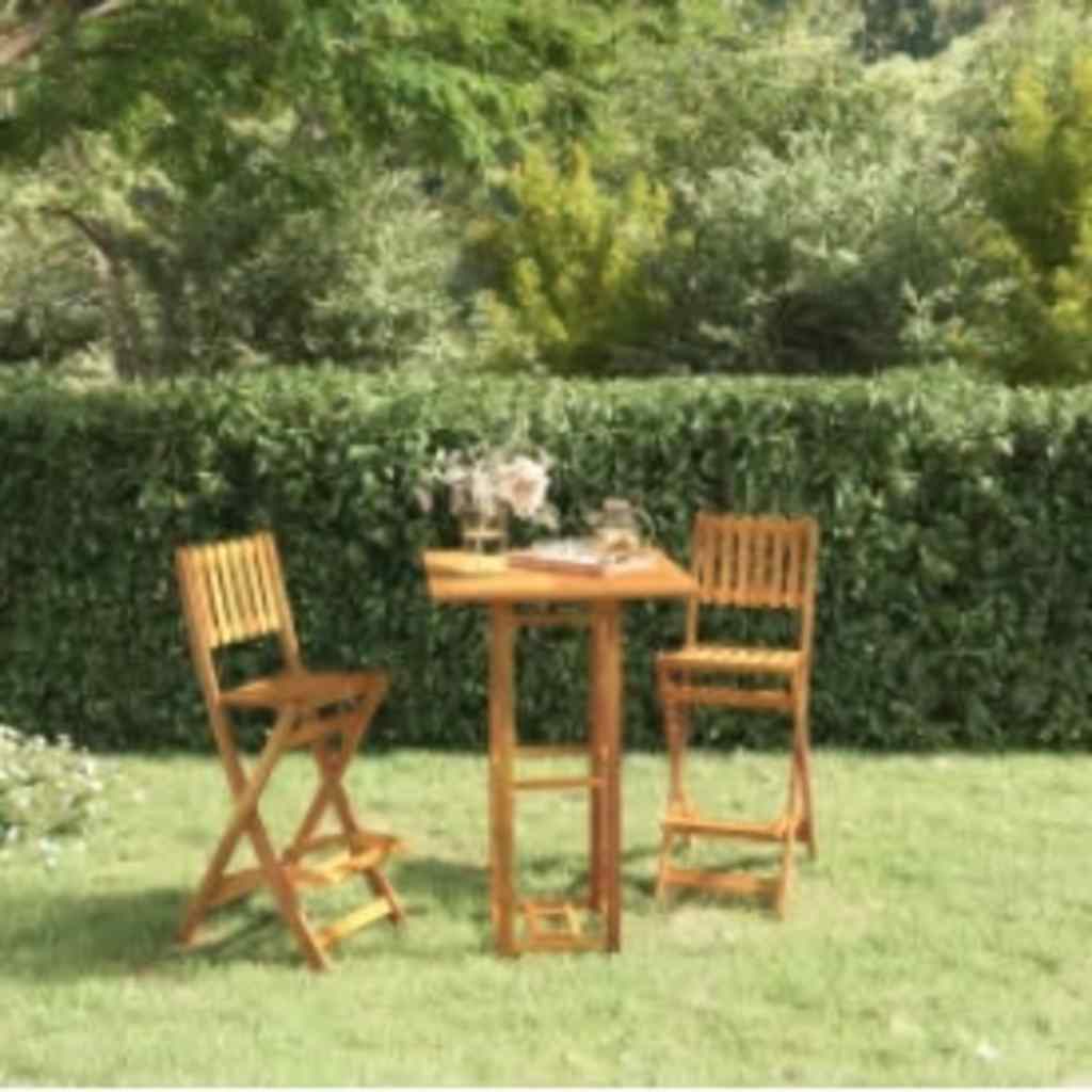 bistrobord 75x75x110 cm massivt akacietræ billede