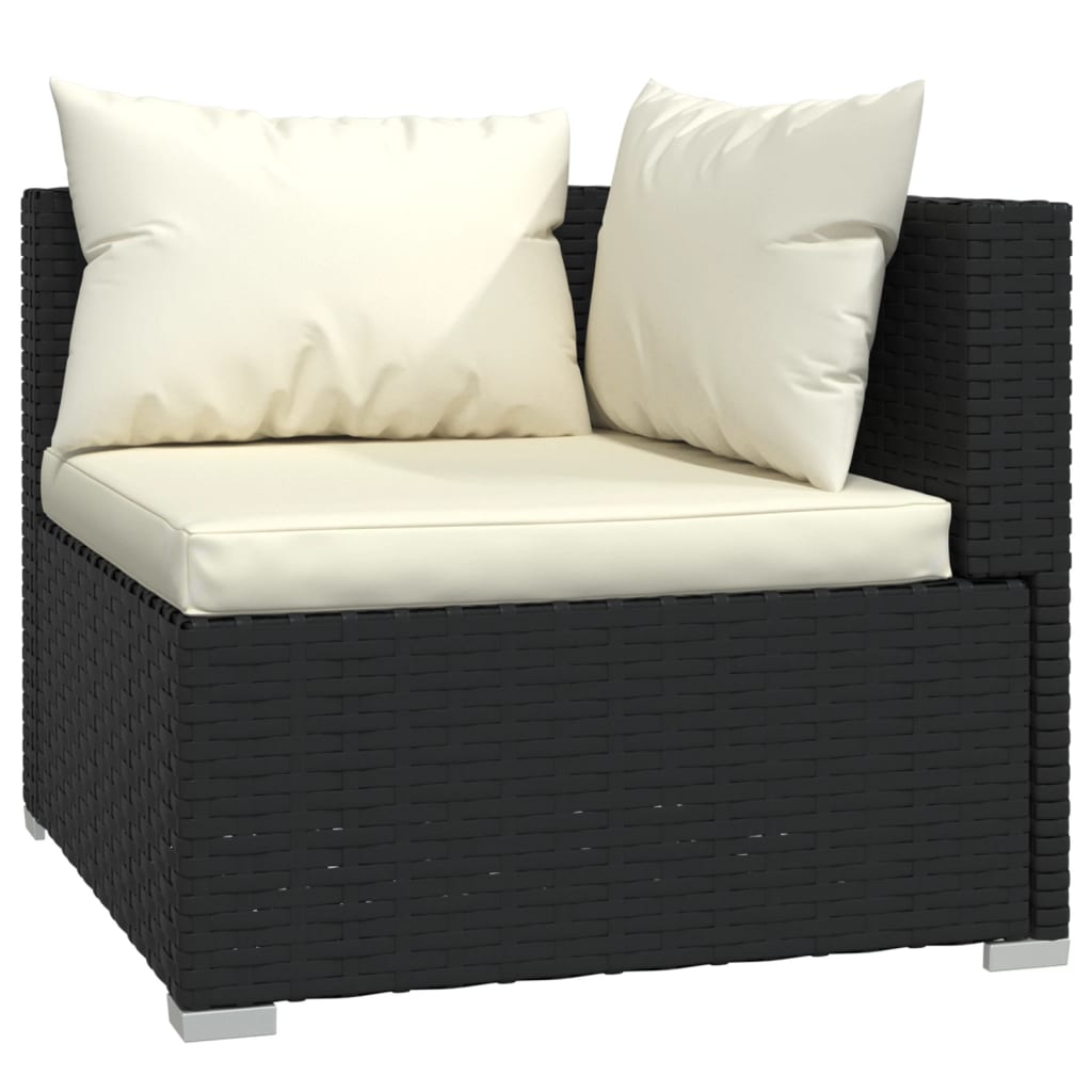 loungesæt til haven 11 dele med hynder polyrattan sort
