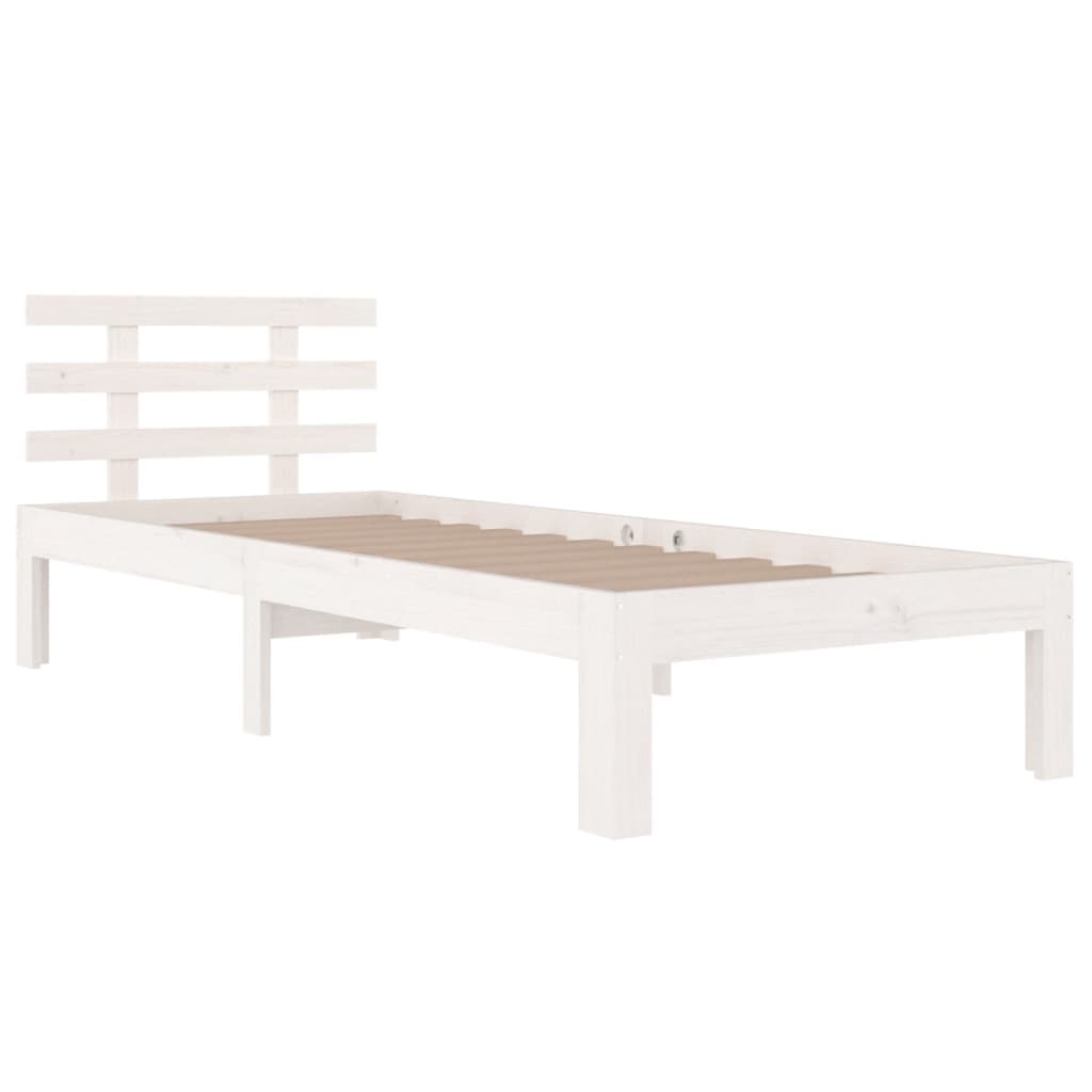 sengeramme 90x190 cm Single massivt træ hvid