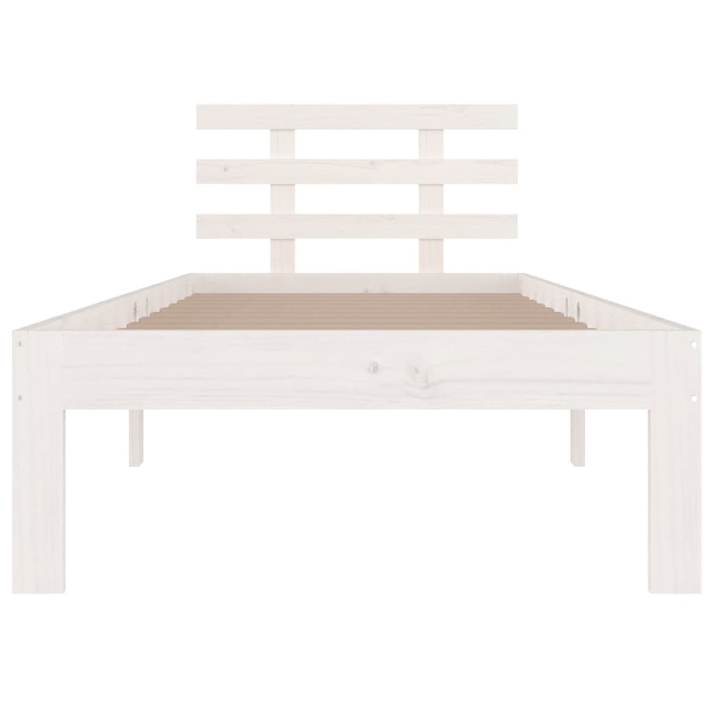 sengeramme 90x190 cm Single massivt træ hvid