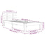 sengeramme 90x190 cm Single massivt træ hvid