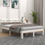 sengeramme 140x190 cm massivt fyrretræ hvid