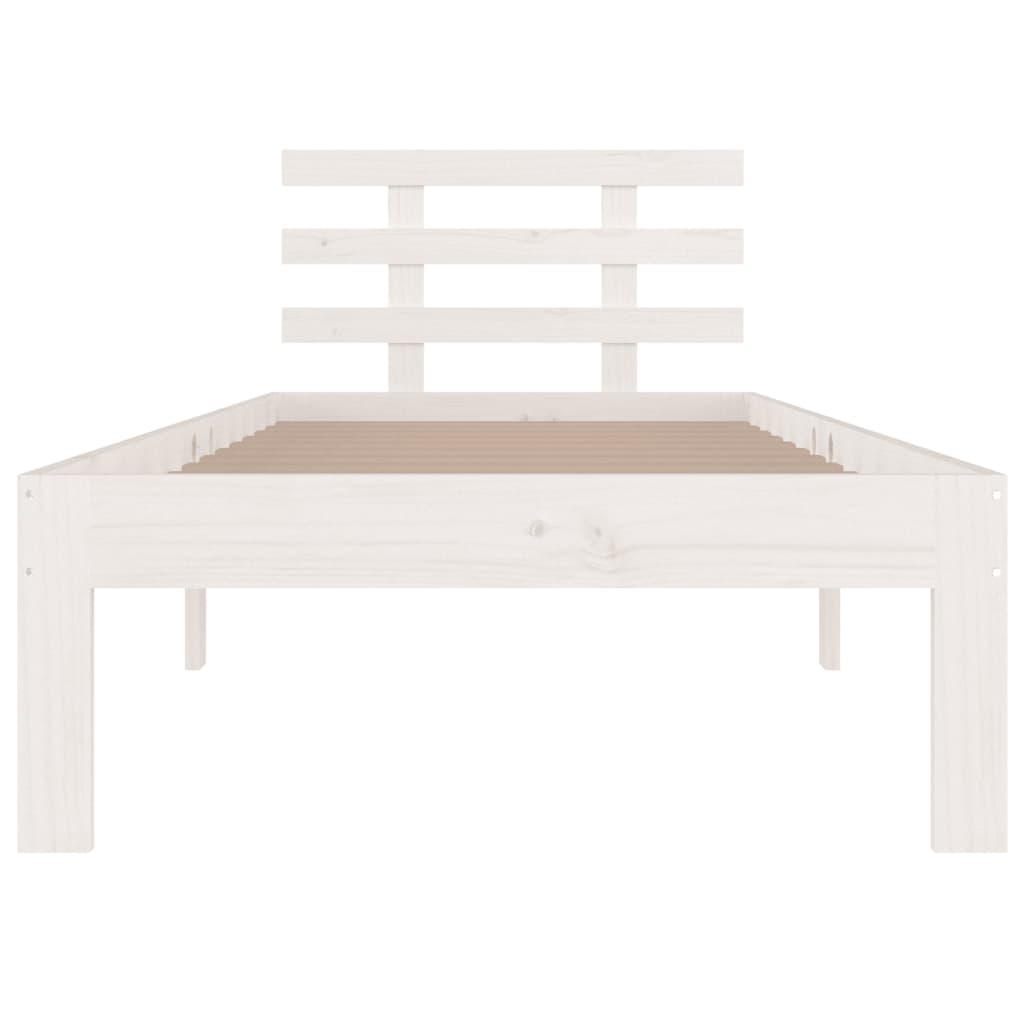 sengeramme 90x200 cm massivt fyrretræ hvid