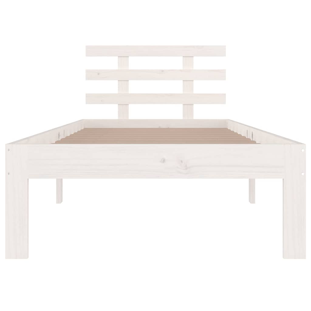 sengeramme 90x200 cm massivt fyrretræ hvid