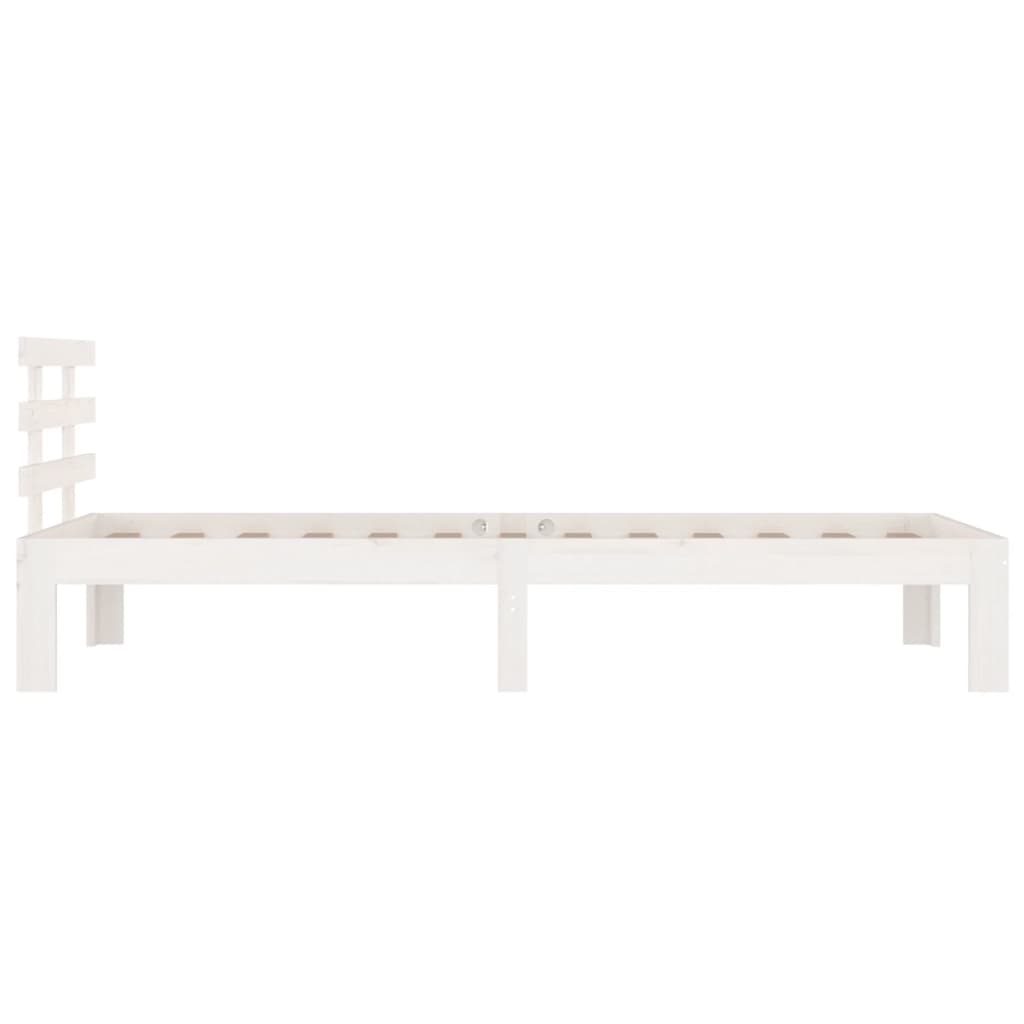sengeramme 90x200 cm massivt fyrretræ hvid