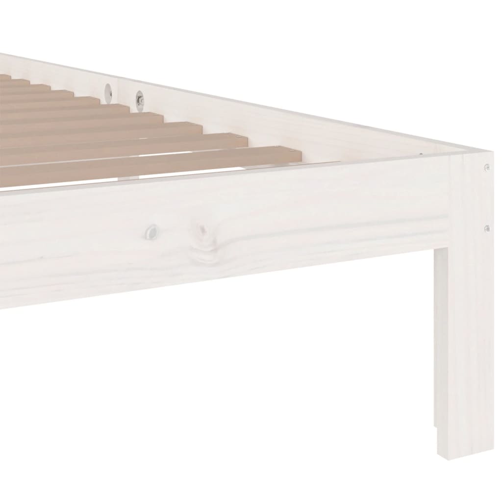 sengeramme 90x200 cm massivt fyrretræ hvid