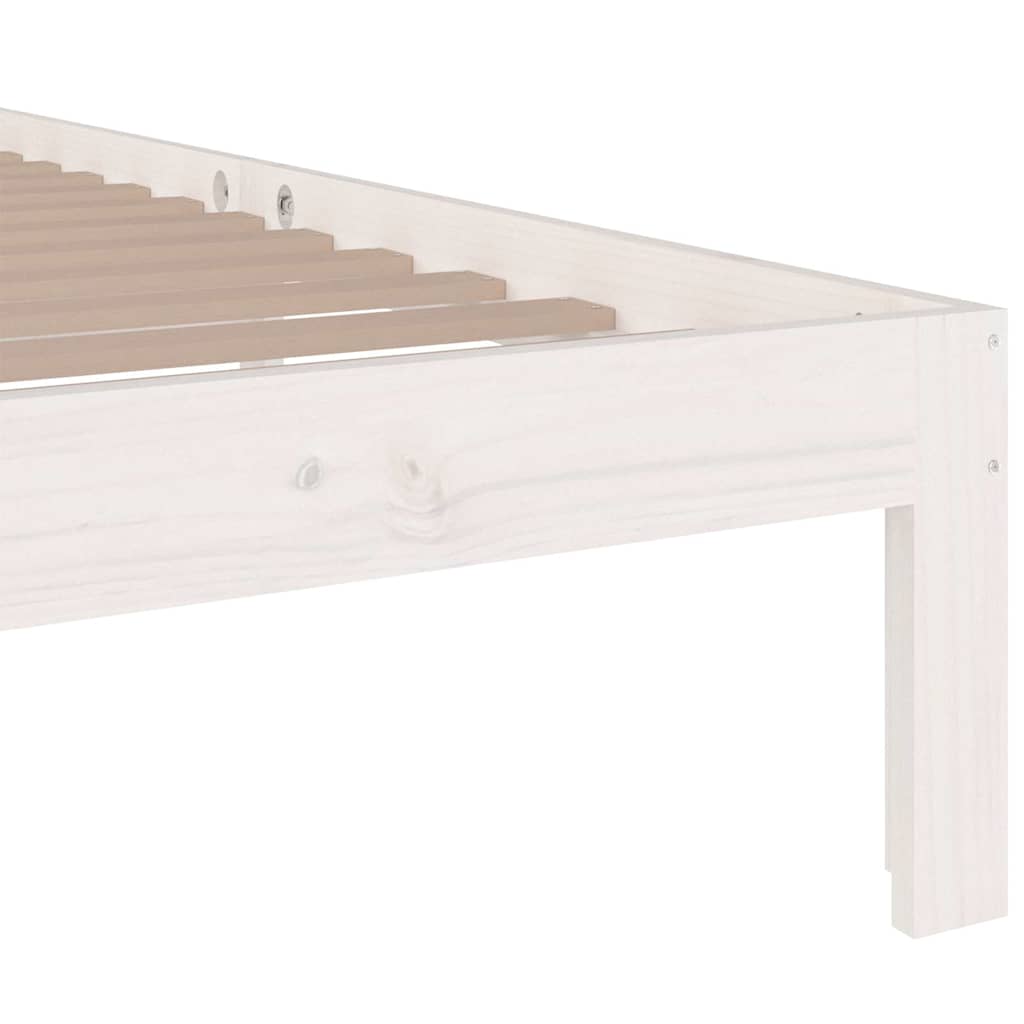 sengeramme 90x200 cm massivt fyrretræ hvid