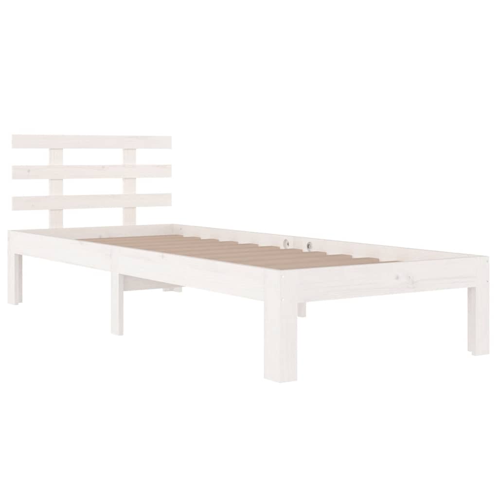 sengeramme 100x200 cm massivt fyrretræ hvid