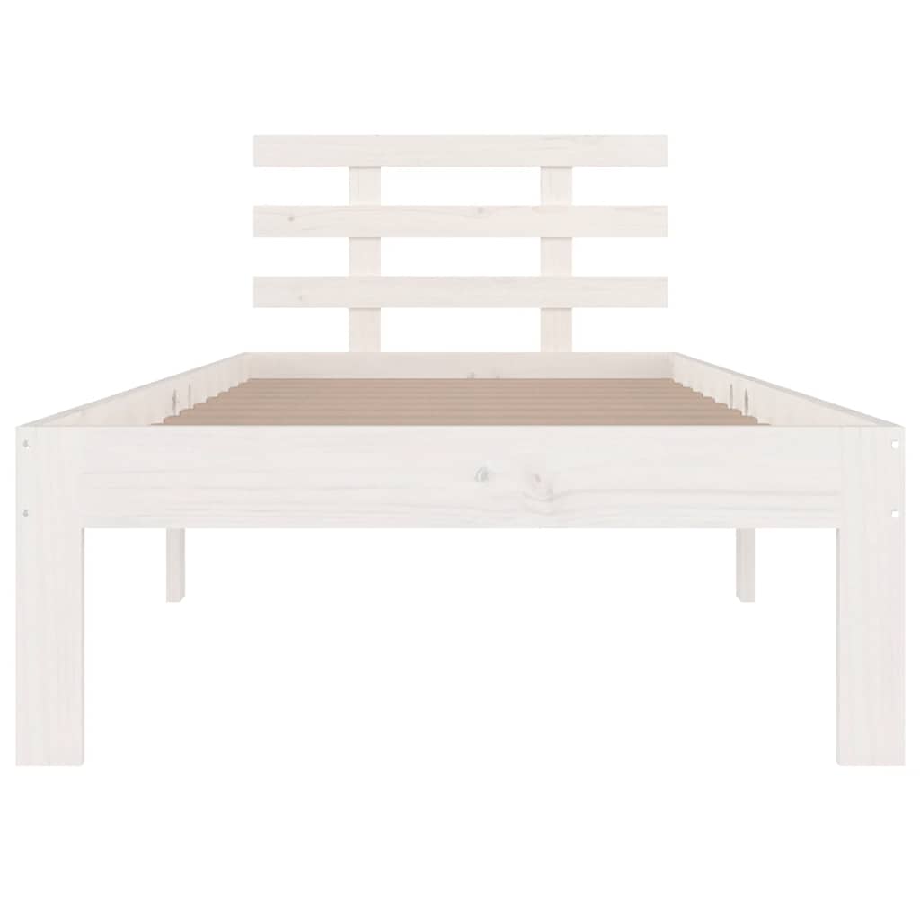sengeramme 100x200 cm massivt fyrretræ hvid