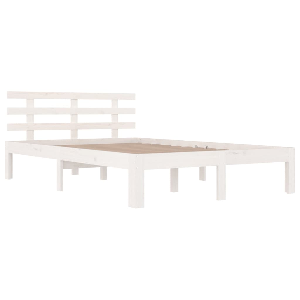 sengeramme 120x200 cm massivt fyrretræ hvid