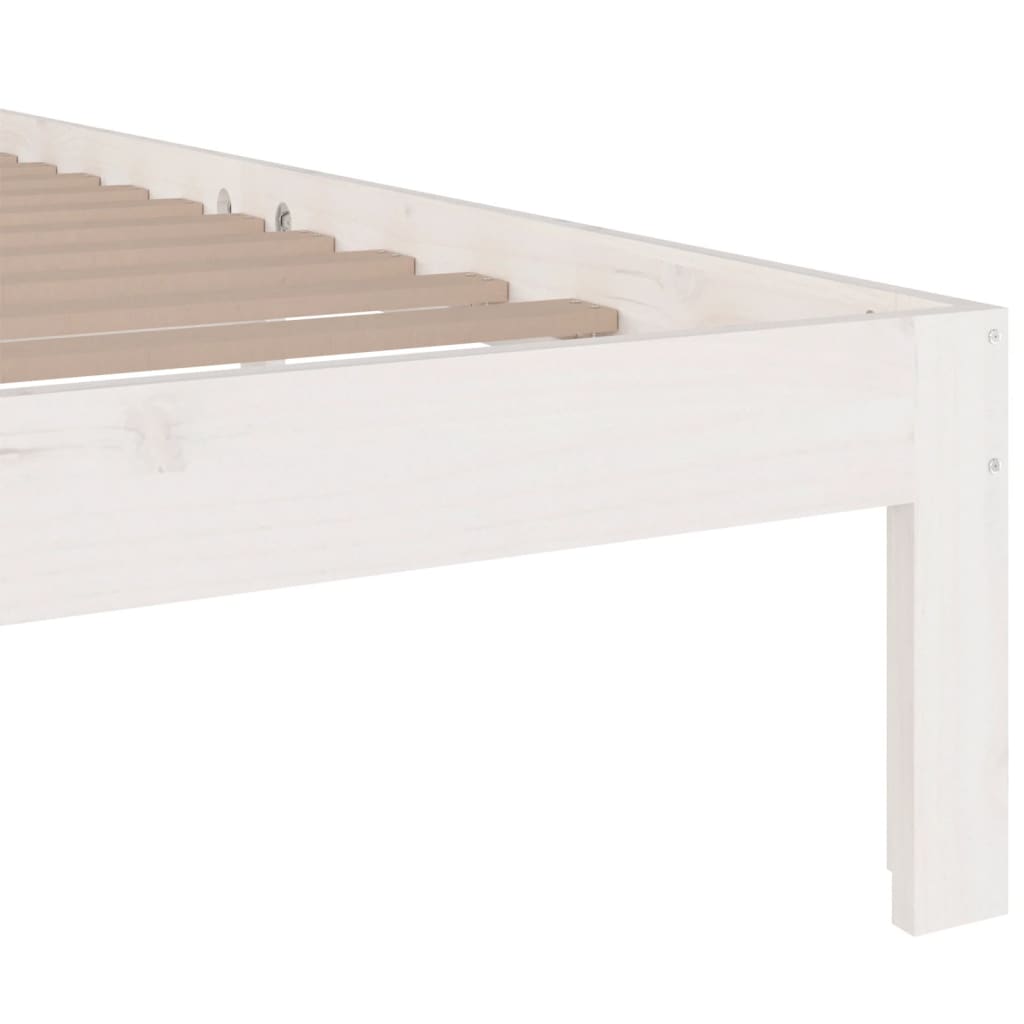 sengeramme 120x200 cm massivt fyrretræ hvid