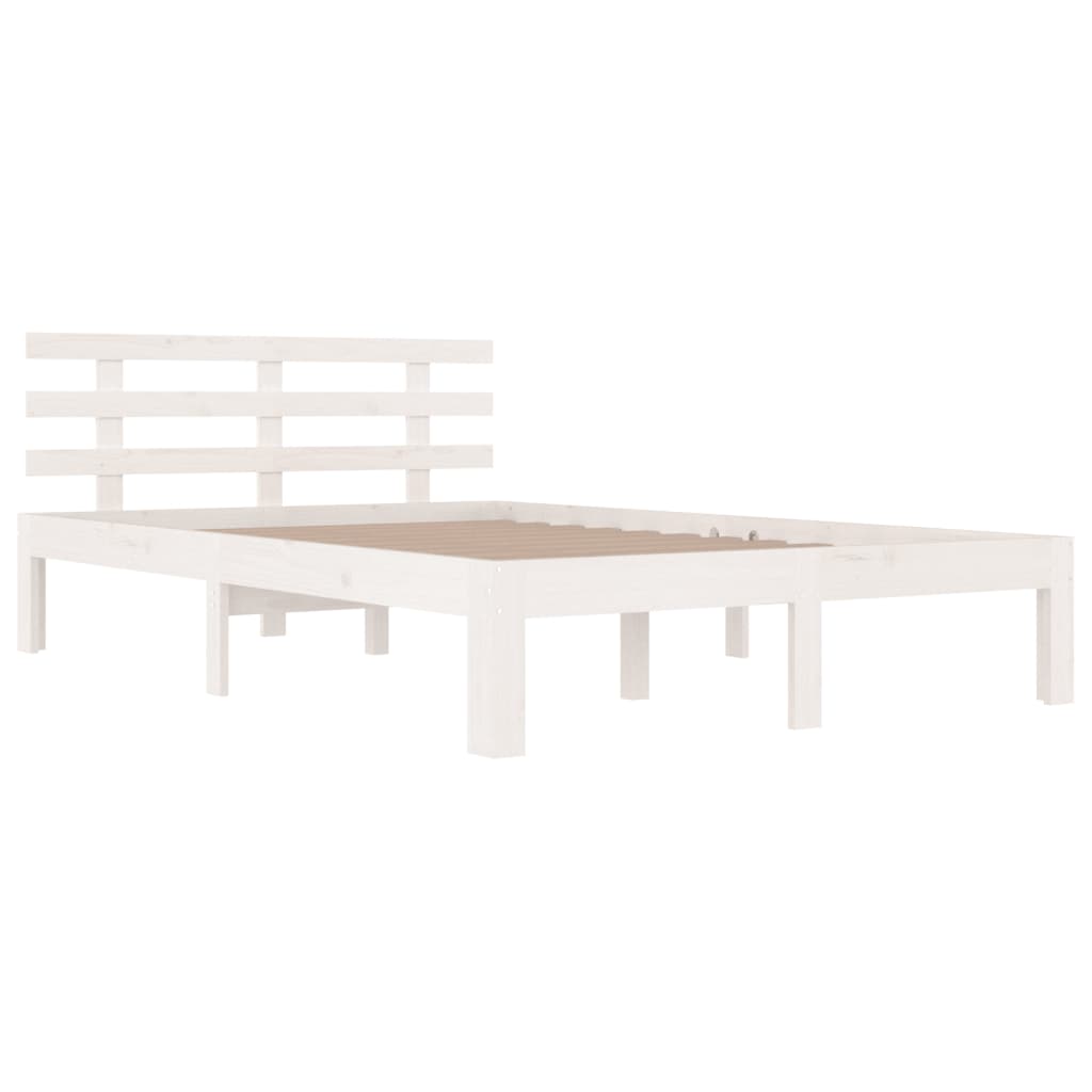 sengeramme 150x200 cm King Size massivt fyrretræ hvid