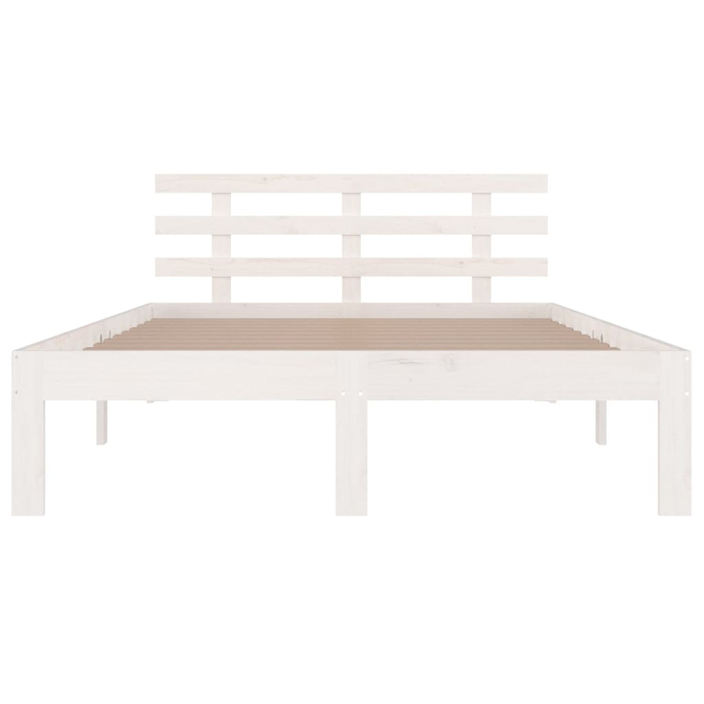 sengeramme 150x200 cm King Size massivt fyrretræ hvid