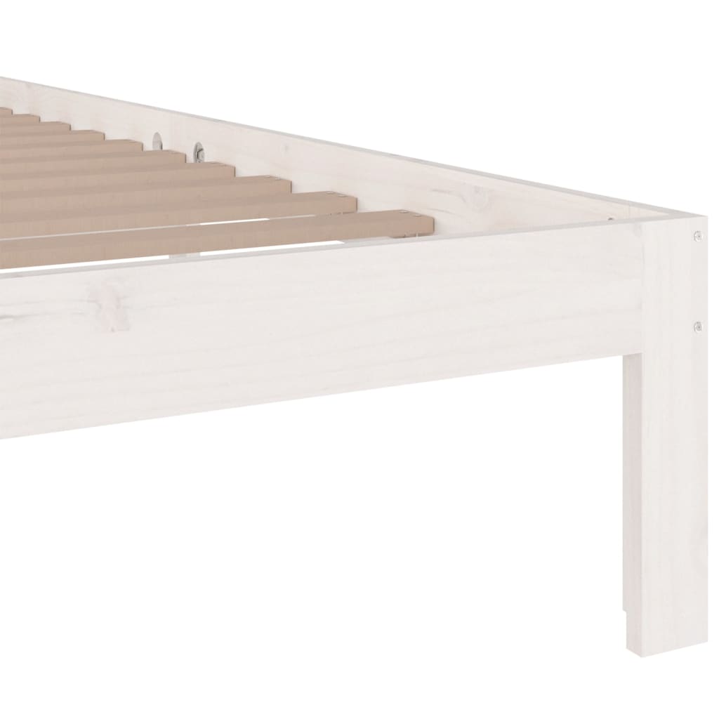 sengeramme 150x200 cm King Size massivt fyrretræ hvid