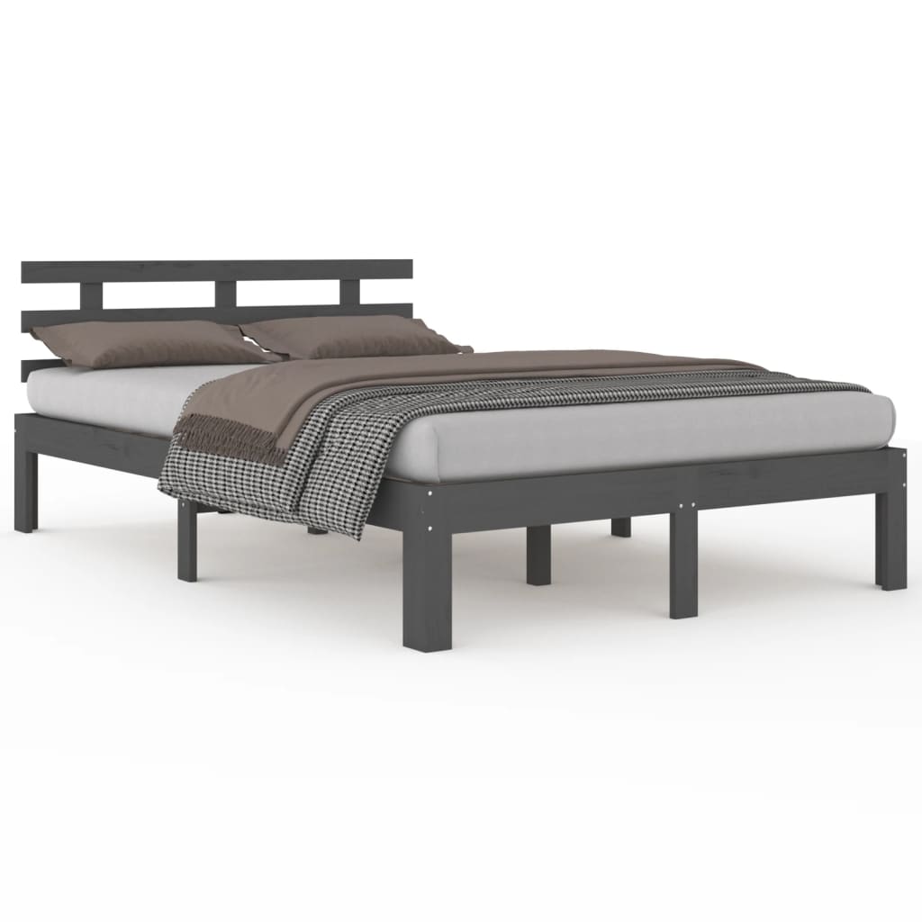 sengeramme 150x200 cm King Size massivt fyrretræ grå