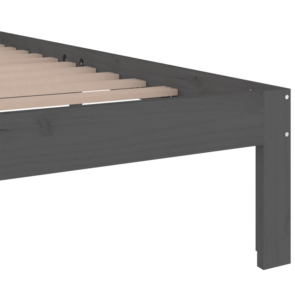 sengeramme 150x200 cm King Size massivt fyrretræ grå