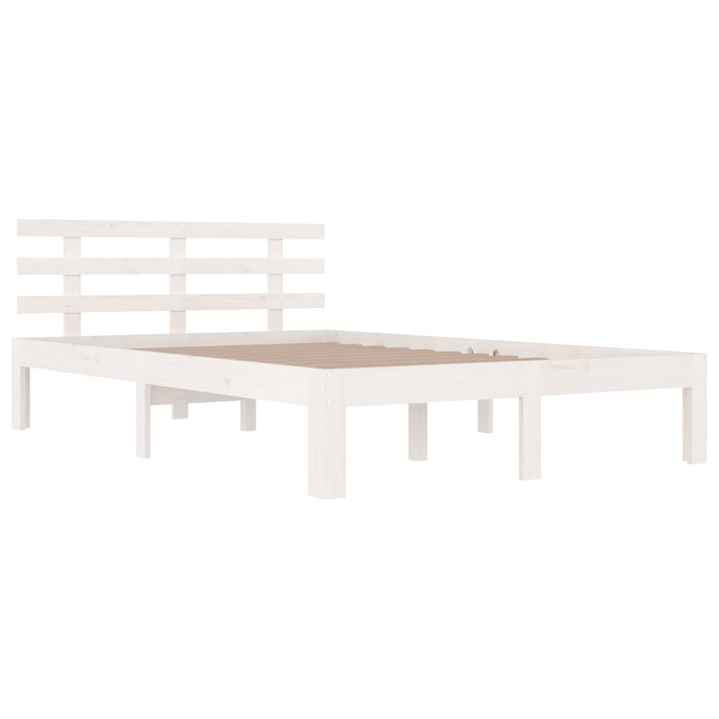 sengeramme 200x200 cm massivt træ hvid