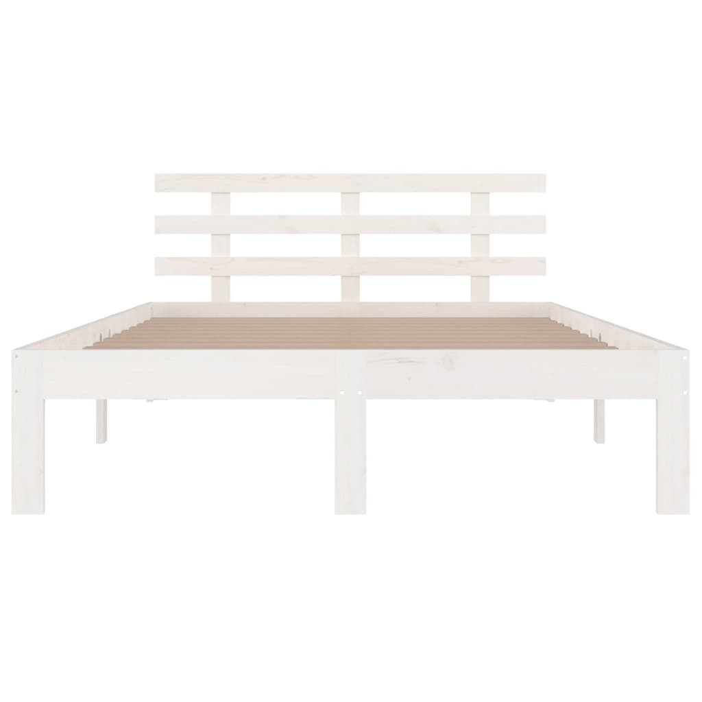 sengeramme 200x200 cm massivt træ hvid