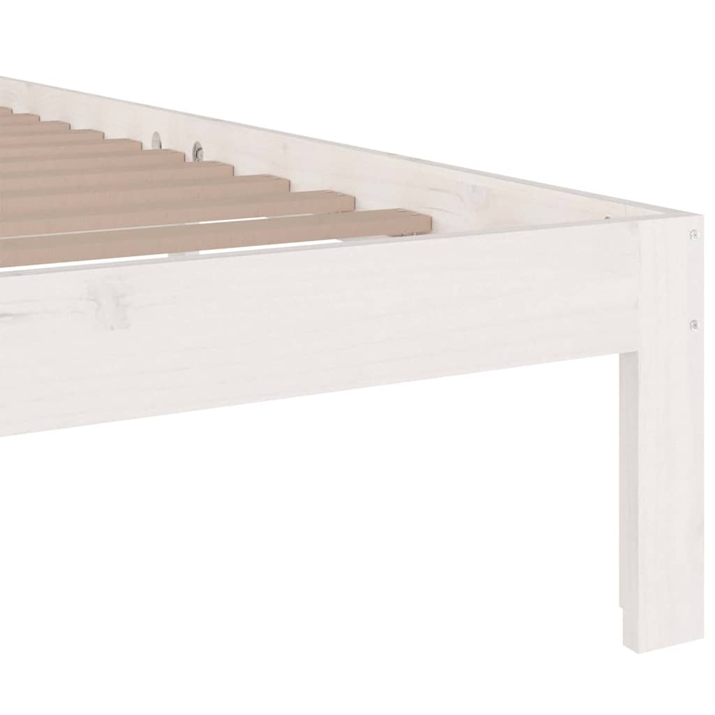sengeramme 200x200 cm massivt træ hvid