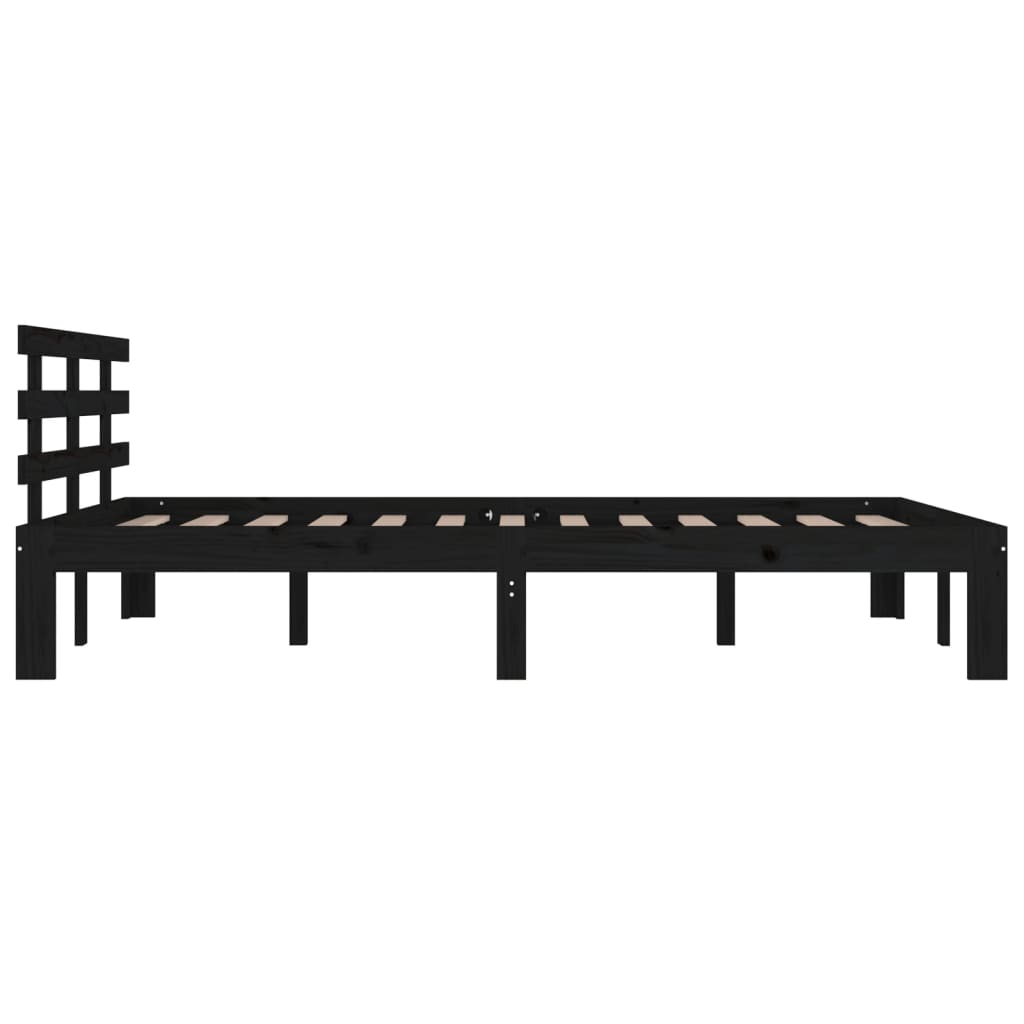 sengeramme 200x200 cm massivt træ sort