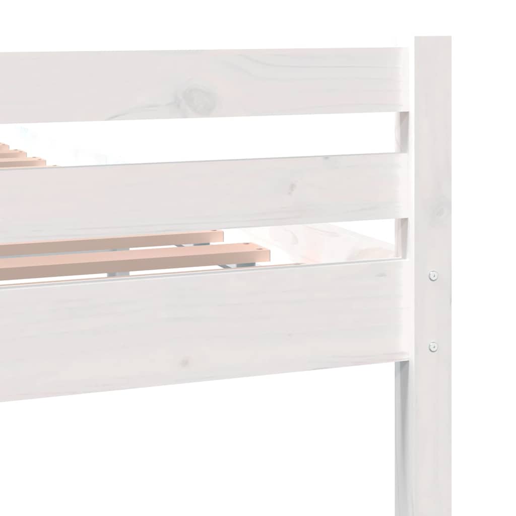 sengeramme 135x190 cm dobbelt massivt fyrretræ hvid