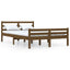 sengeramme 135x190 cm Double massivt fyrretræ gyldenbrun