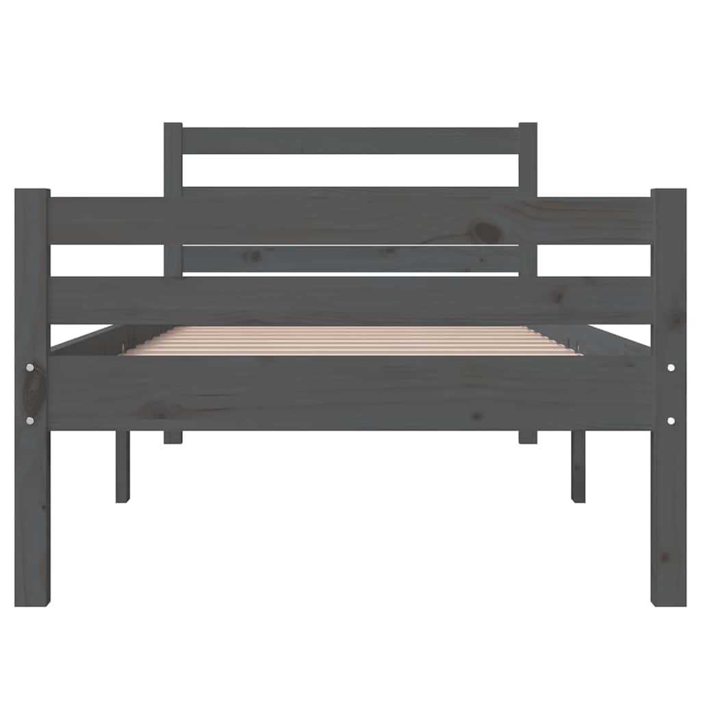 sengeramme 100x200 cm massivt træ grå