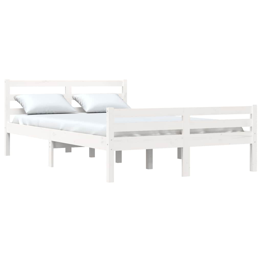 sengeramme 140x200 cm massivt træ hvid