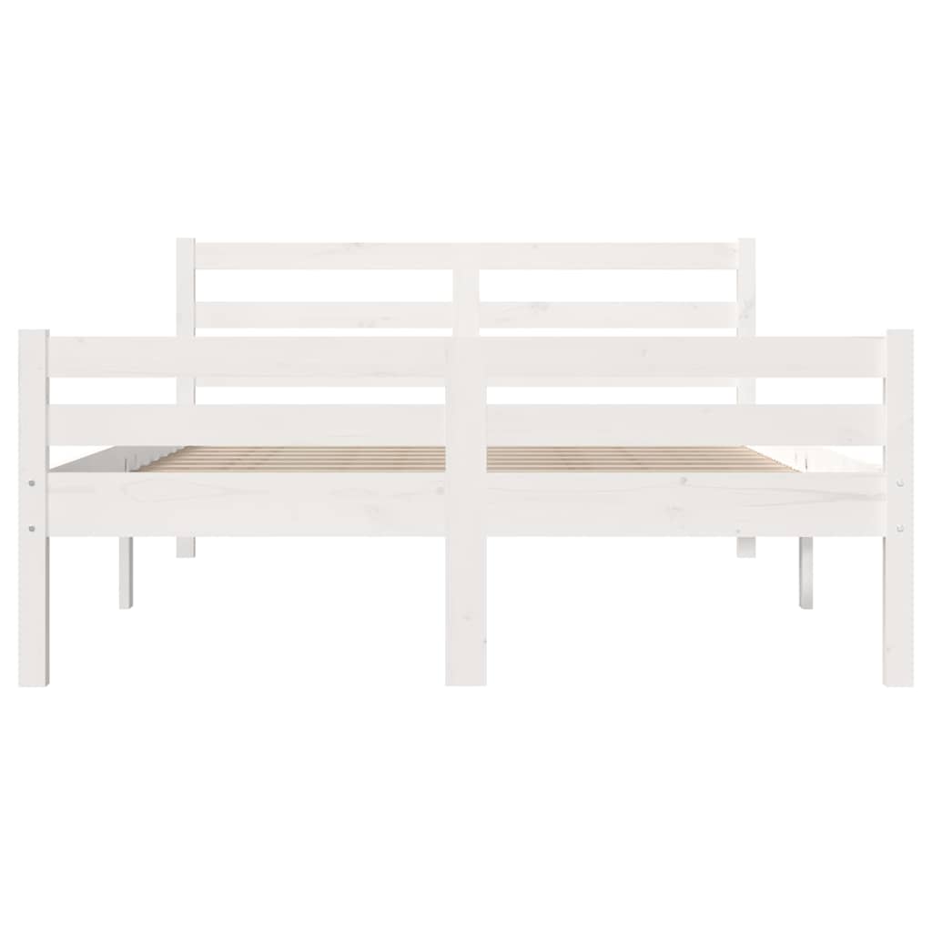 sengeramme 140x200 cm massivt træ hvid