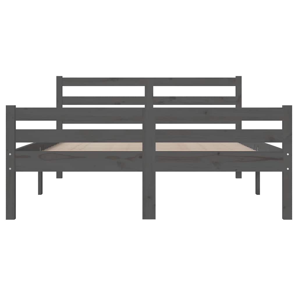 sengeramme 150x200 cm King Size massivt fyrretræ grå