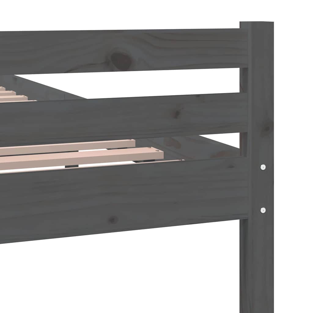 sengeramme 150x200 cm King Size massivt fyrretræ grå