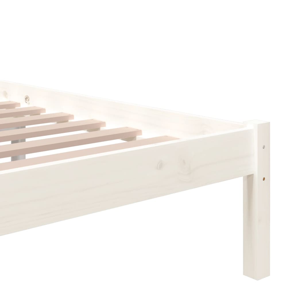 sengeramme 90x200 cm massivt fyrretræ hvid