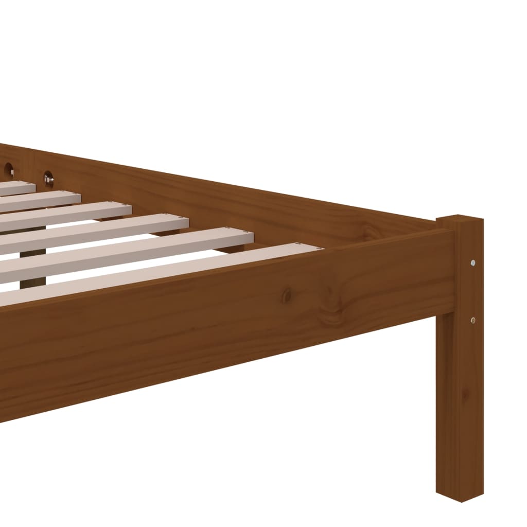 sengeramme 90x200 cm massivt fyrretræ gyldenbrun