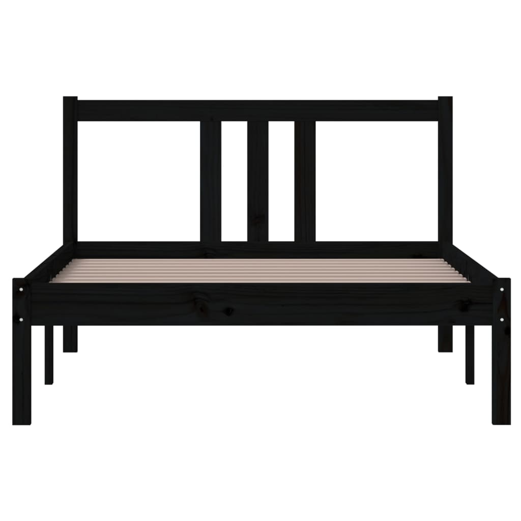 sengeramme 100x200 cm massivt træ sort