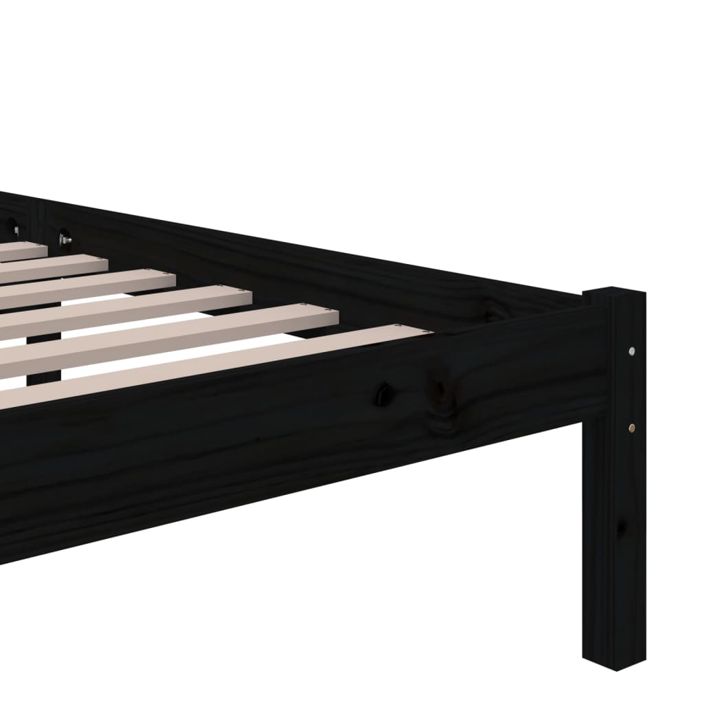 sengeramme 100x200 cm massivt træ sort