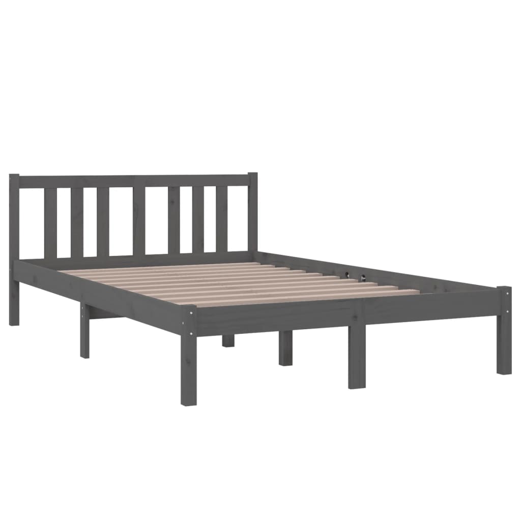 sengeramme 120x200 cm massivt træ grå