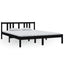 sengeramme 150x200 cm King Size massivt træ sort
