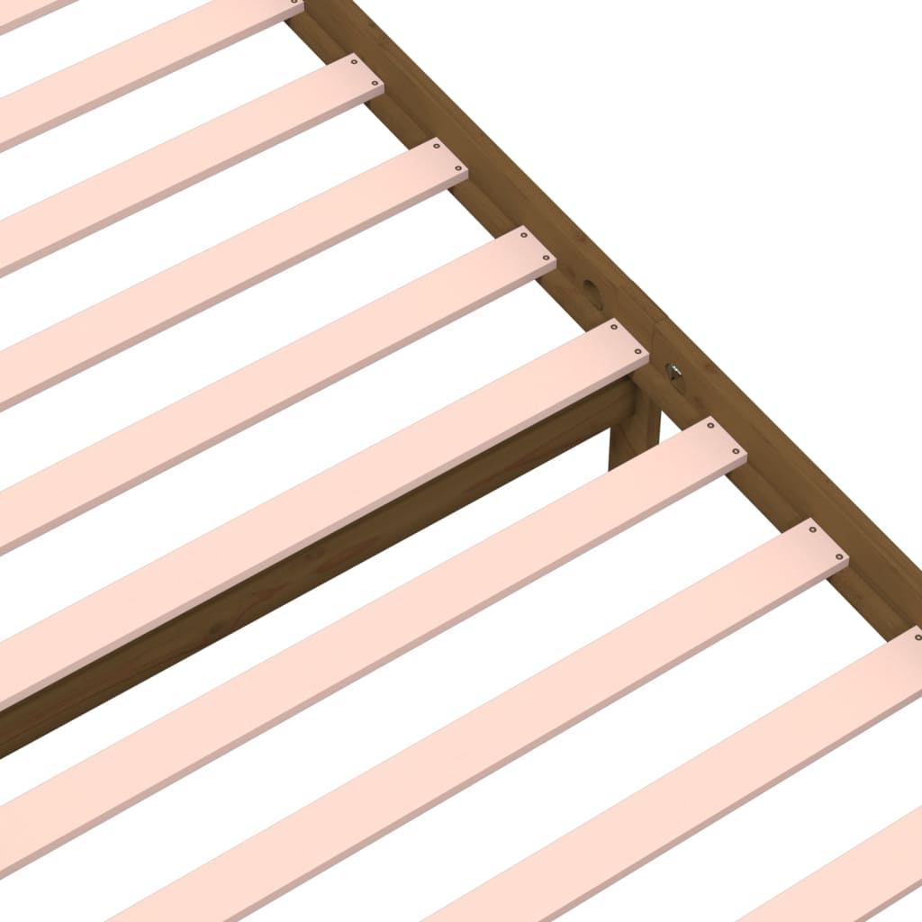 sengeramme 90x190 cm Single massivt træ gyldenbrun