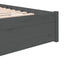 sengeramme 135x190 cm Double massivt fyrretræ grå