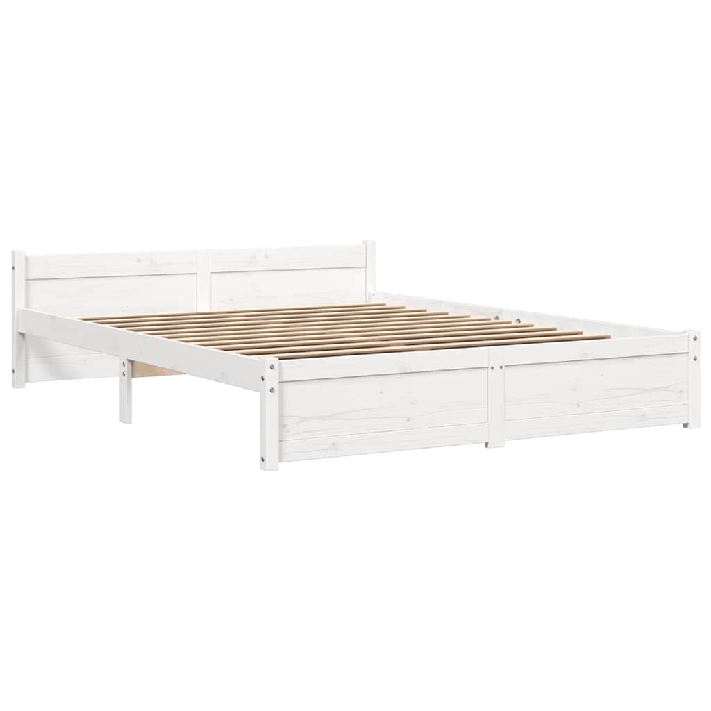 sengeramme 140x200 cm massivt træ hvid