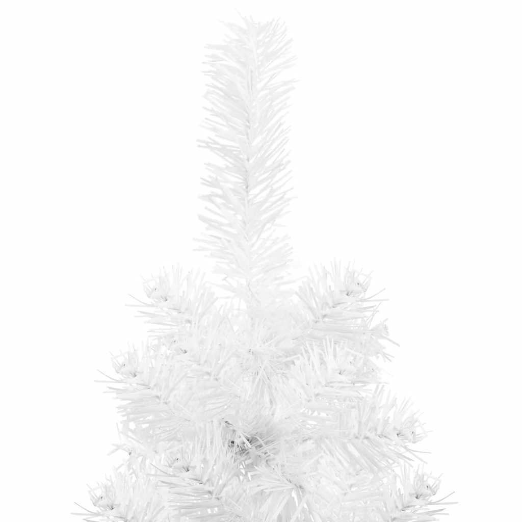 kunstigt halvt juletræ med juletræsfod 180 cm smalt hvid