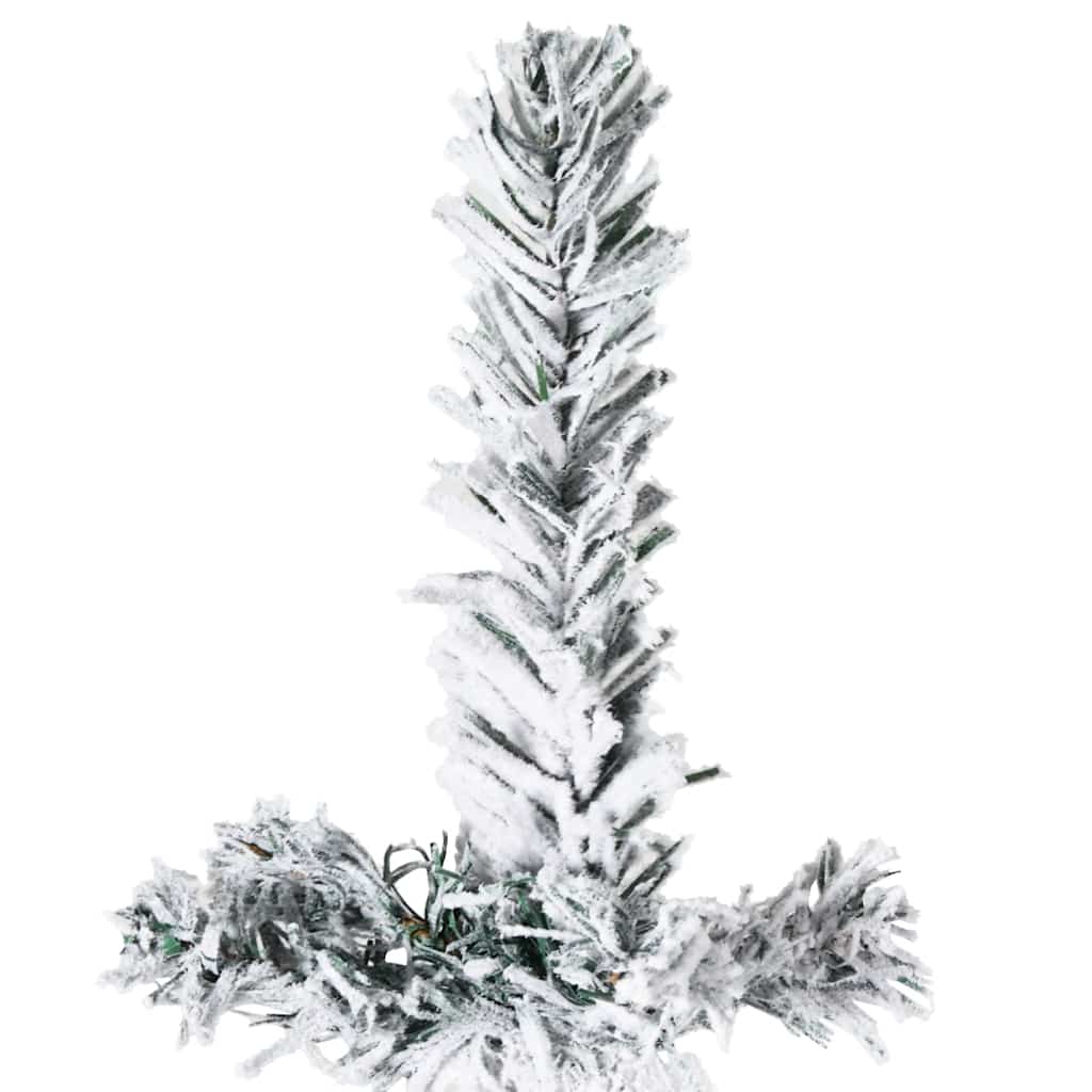 kunstigt halvt juletræ med sne 210 cm smalt