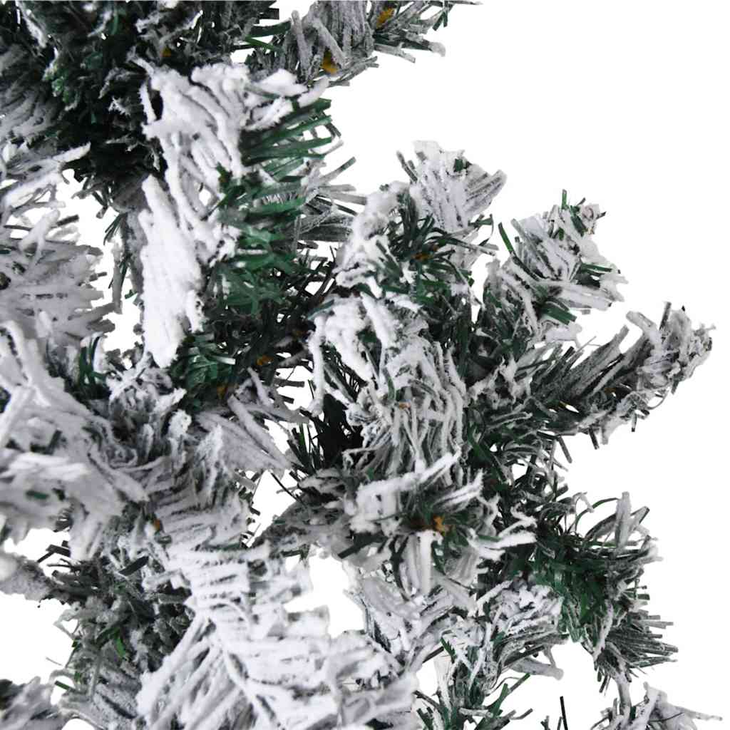 kunstigt halvt juletræ med sne 240 cm smalt