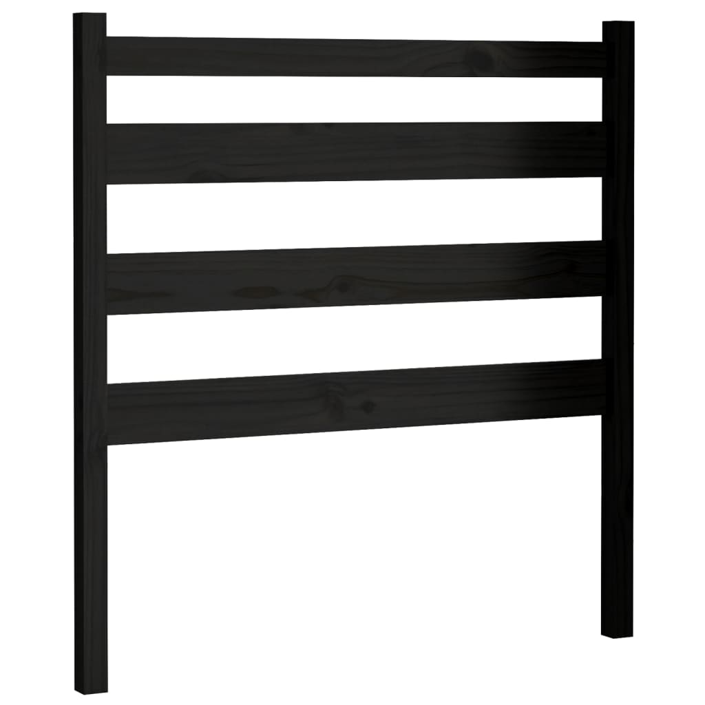sengegærde 81x4x100 cm massivt fyrretræ sort