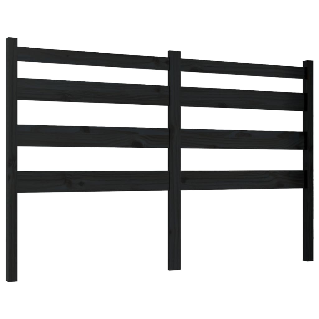 sengegærde 126x4x100 cm massivt fyrretræ sort
