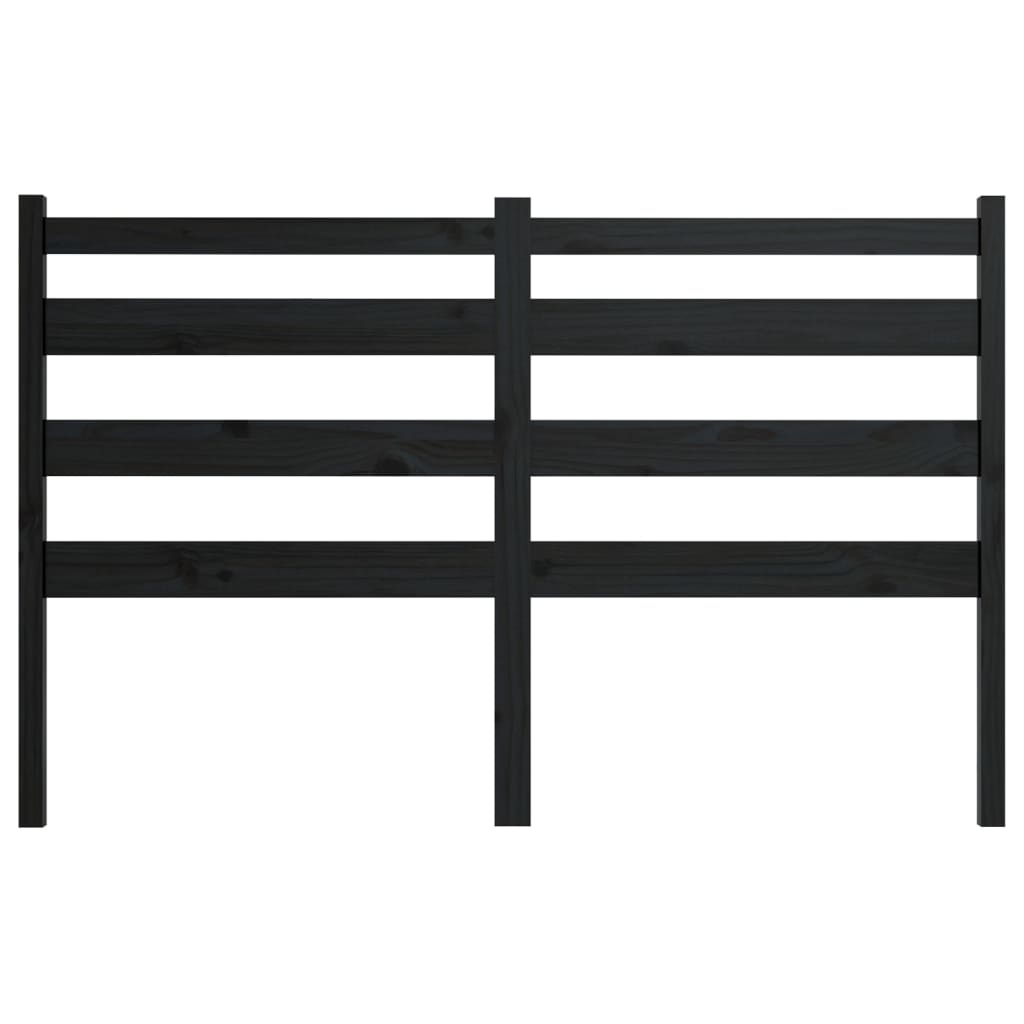 sengegærde 146x4x100 cm massivt fyrretræ sort
