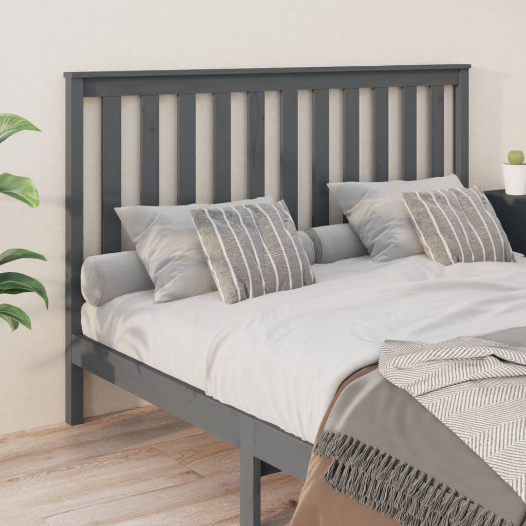 sengegærde 166x6x101 cm massivt fyrretræ grå