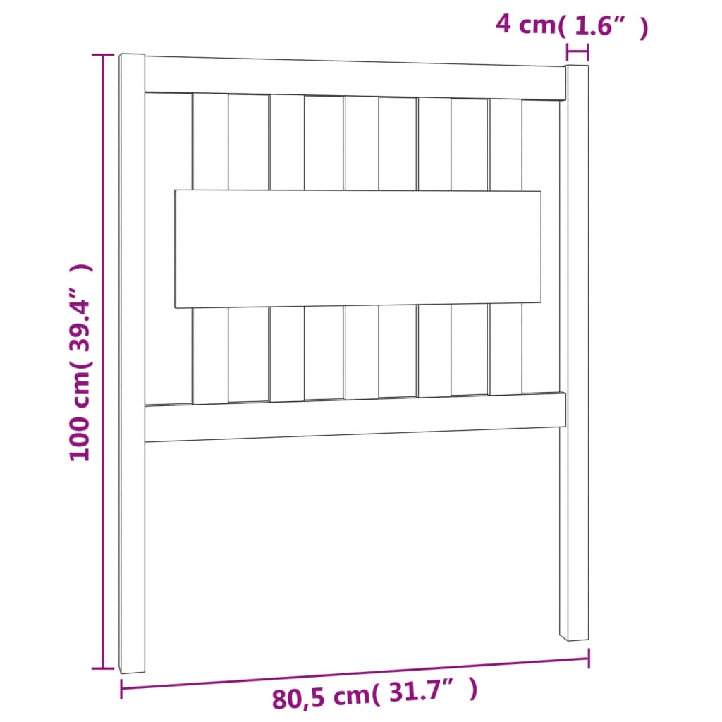 sengegærde 80,5x4x100 cm massivt fyrretræ grå